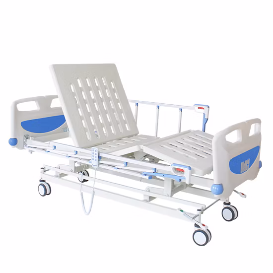 Lit d'hôpital électrique haut et bas, soins à domicile, hauteur réglable, trois fonctions, clinique, patient médical